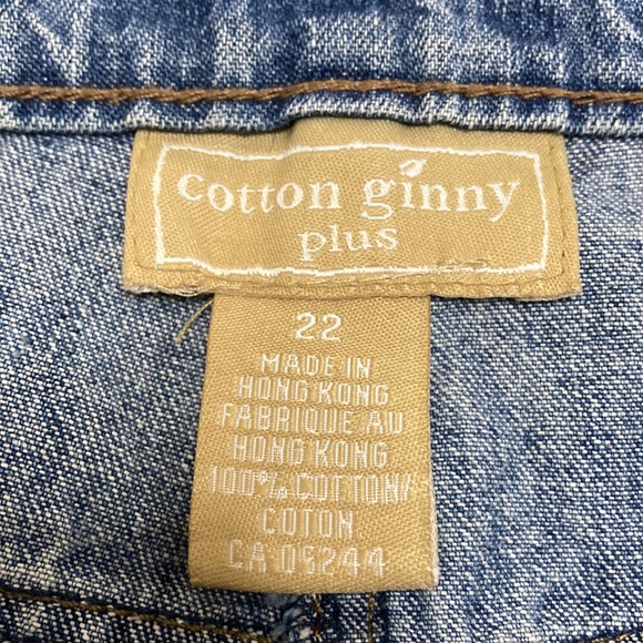 Vintage Jean Skirt Womens 1X Blue Denim Red Embroidered Floral Coastal Cowgirl - Picture 11 of 13